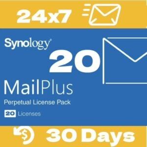 Licença Synology MailPlus_24x7_30D_Retorno_MP20_Amarelo Synology-MailPlus-Pacote de licença-MP20