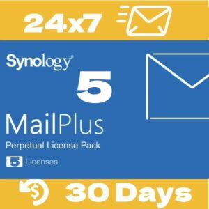 Synology MailPlus License_24x7_30D_Return_MP05_Yellow MailPlus License 5 Accounts Pack