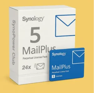Synology MailPlus License_05_24x7_MP5 Synology MailPlus License 5 Pack – $51 per license - Official Reseller SynoPower Club (with license photo proof) - 24x7 Instant Delivery - Box Version
